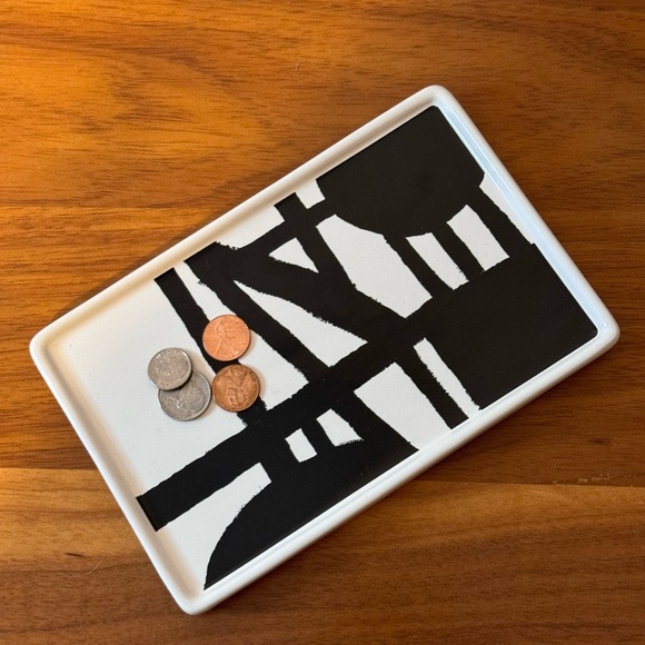 NEW Art Lifting Demdaco Trinket Tray/Wall Hanging Black White Abstract - Picture 2 of 4